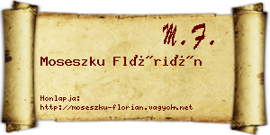 Moseszku Flórián névjegykártya